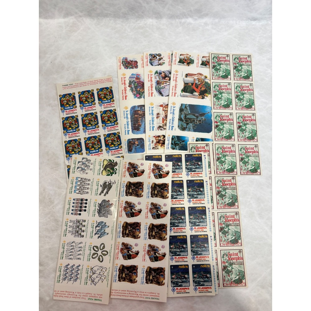 Vintage Christmas Seals Boys Town Charity Stamp Sheets Lot 100+ American Lung - Picture 4 of 16